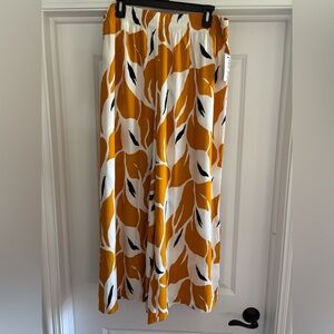 Nine West Mustard and White Wide Leg Pants